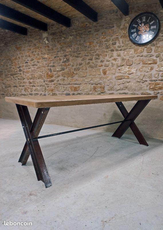 Table salon salle à manger neuve type industrielle (image 5)