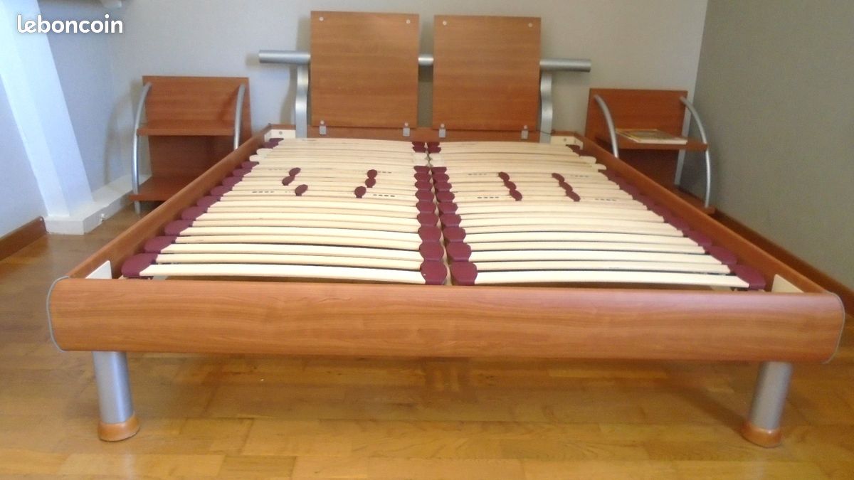 Cadre de lit + sommier + matelas + 2 chevets + 2 valets (image 10)