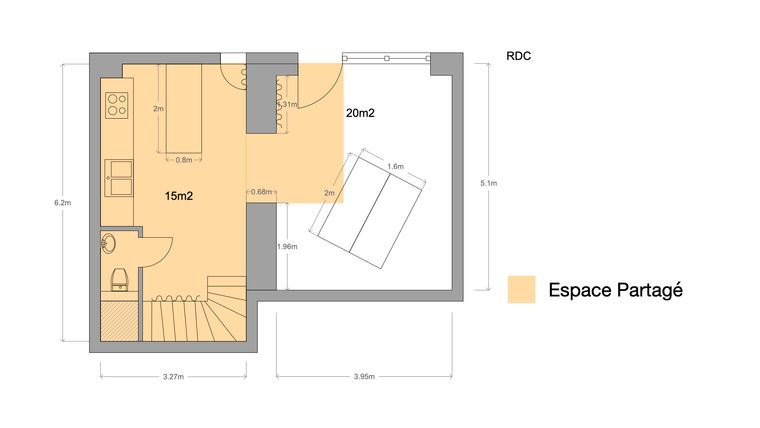 Maison a louer  - 3 pièce(s) - 47 m2 - Surfyn
