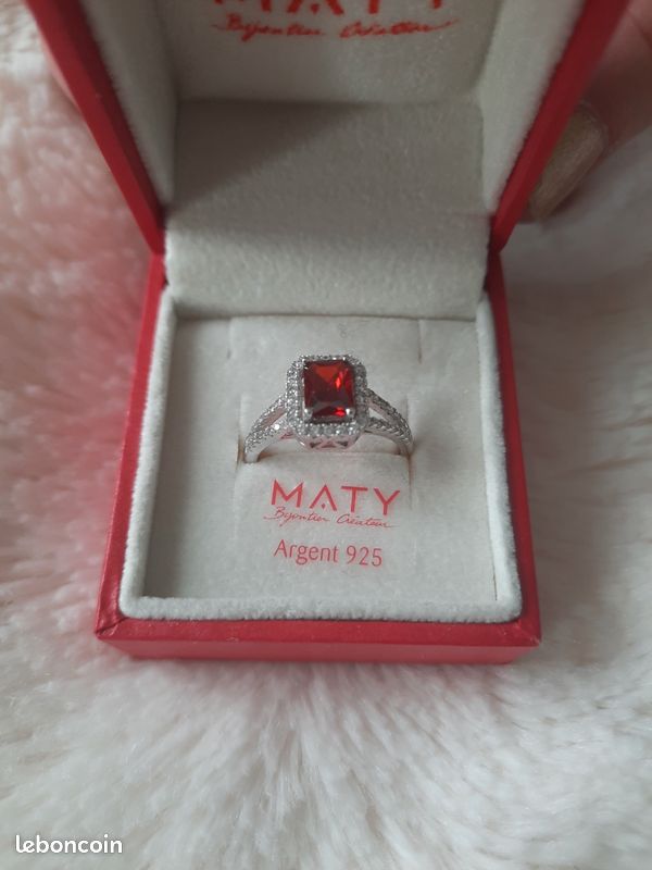 Bague Argent 925 Rouge - Modèle MACARBAG-040425-C9, 2,68g, Occasion à Porter Au Quotidien