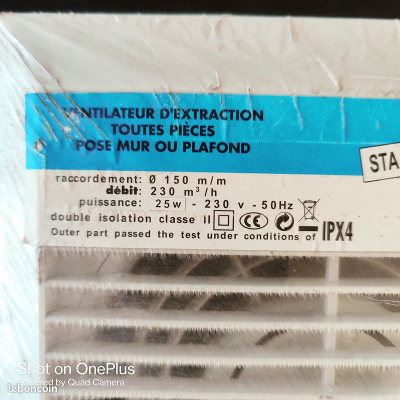 Kit De Fixation Mural Pour Ventilateur Extracteur Manrose - Neuf Sans Boîte