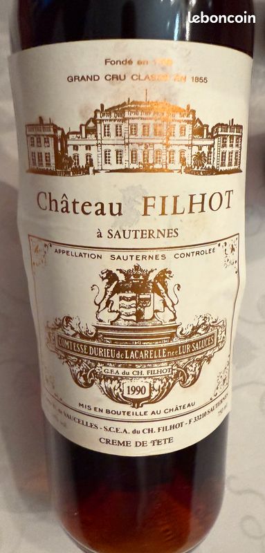 Sauternes - Chateau FILHOT Crème de Tête 1990 (image 3)