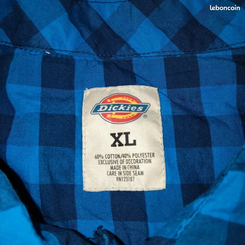 Chemise 1X/XL pour homme/unisexe à manches courtes avec