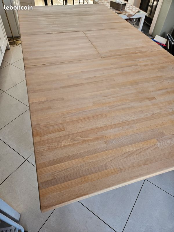 Table en pin massif avec alonge 203 cm x 100 cm (image 2)