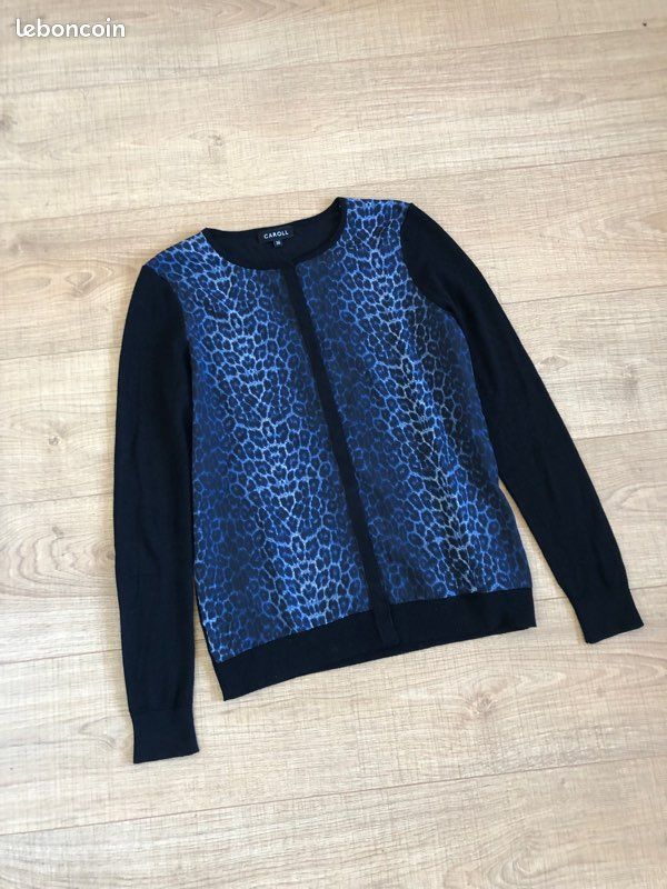 Gilet noir et bleu Caroll taille 36 jamais porté (image 7)