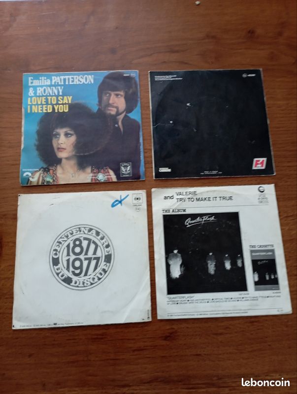 Lot de 4 disques vinyles 45 tours Emilia Patterson &Ronny ,the big bambou, quater Flash, nobody but you (image 2)