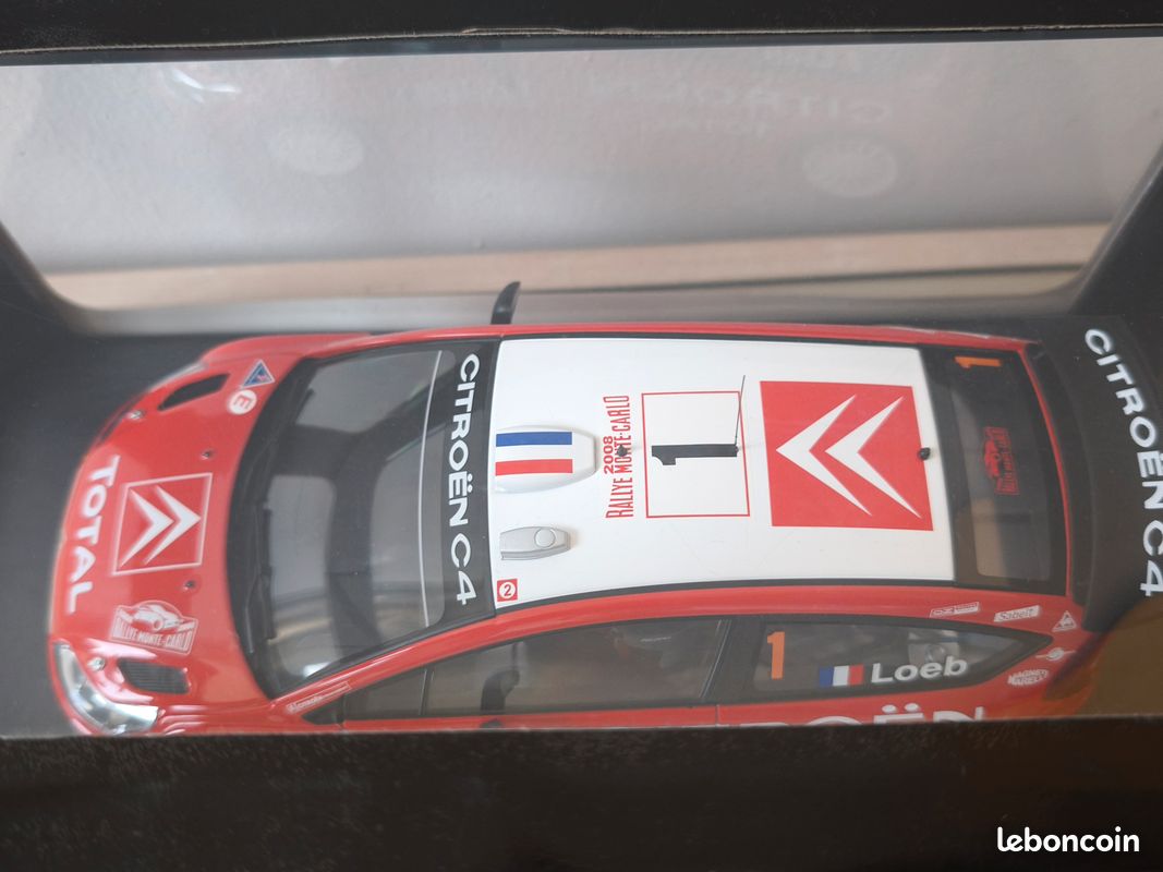 Citroën C4 WRC Loeb Monte-Carlo 2004 – AUTOart 1/18 Métal, Rouge, Miniature Rallye