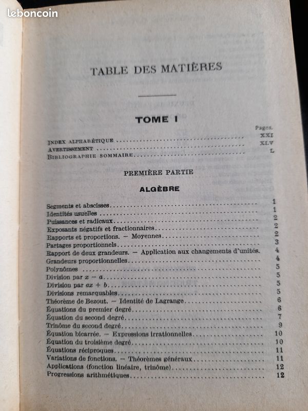 Livres Aide mémoire Dunod Mathématiques Générales en deux tomes (image 4)