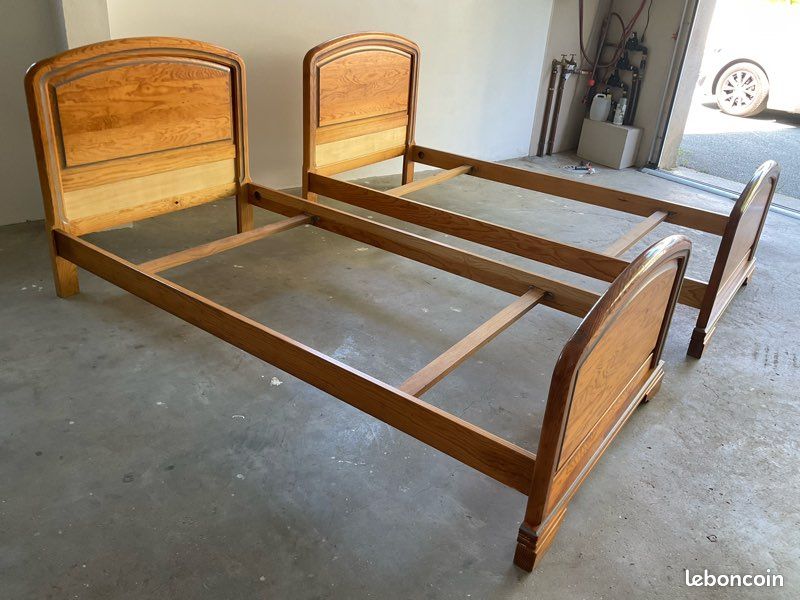 Lot de 2 cadres de lit en pin (image 3)