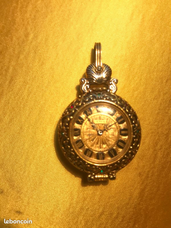 Pendentif Montre Vintage Sorna - Mécanique à Remontage Manuel, Couple Design, Fabriqué En Suisse, Occasion