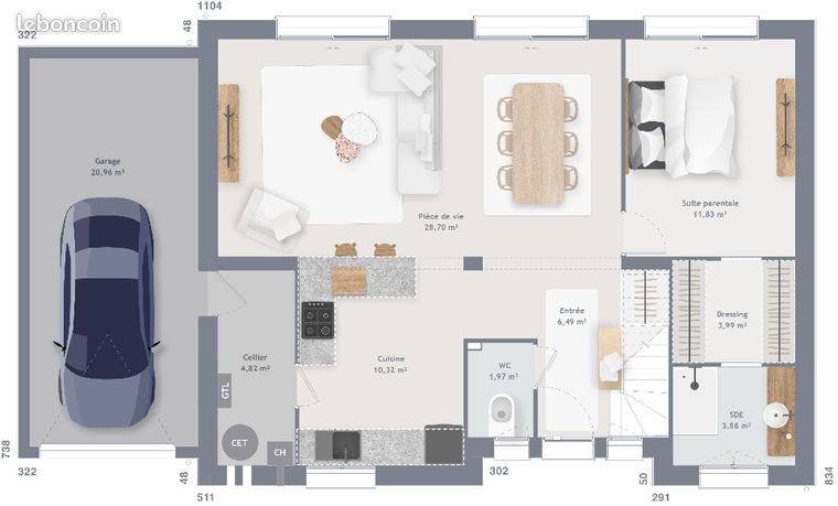 Maison a louer ermont - 8 pièce(s) - 140 m2 - Surfyn