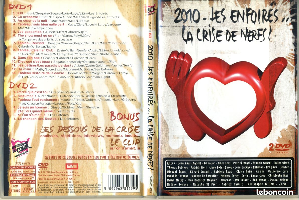 2 DVD La Crise de Nerfs les Enfoires 2010 (image 1)