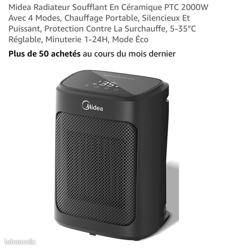 Midea Chauffage Soufflant Céramique 2000W Portable Avis: Votre Alliée
