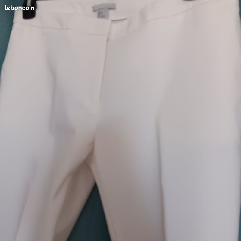Pantalon Chic Noir Taille 42 Femme - Coupe Droit Été | Neuf Sans Étiquettes | Impeccable