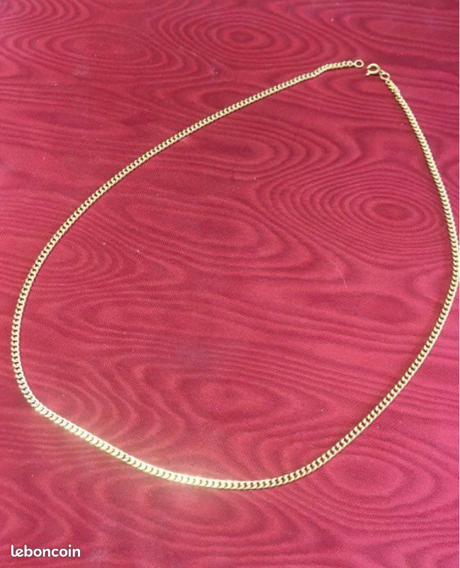 Chaîne en or 18K maille forçat taille 58cm 13.3g-1400 (image 9)