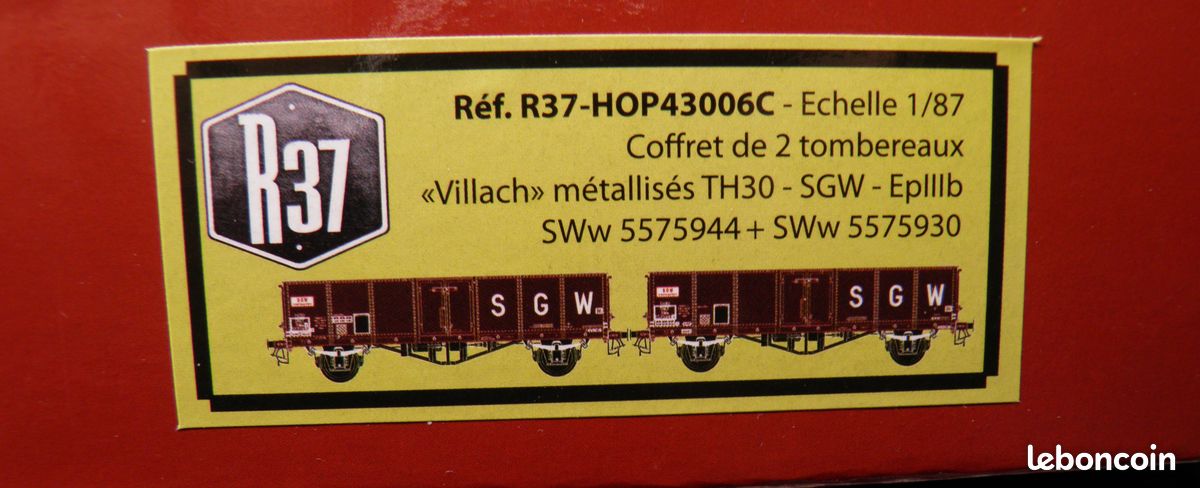 Coffret de 2 tombereaux TH30 SGW Ep. IV - R37-HOP43008C - R37 - Wagons