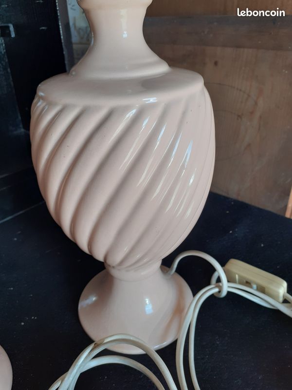 Lot de deux pieds de lampe vintage en céramique (image 7)