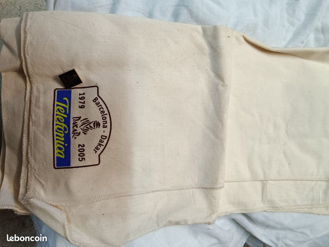 Chèche Original 7ème Paris-Dakar Vintage - Long, 100% Coton Blanc, Pour Homme