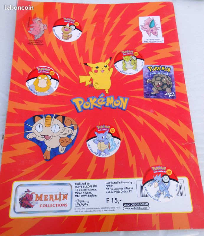 Livre sticker Album Merlin Pokemon Attrapez Les Tous (vic)1 (image 2)