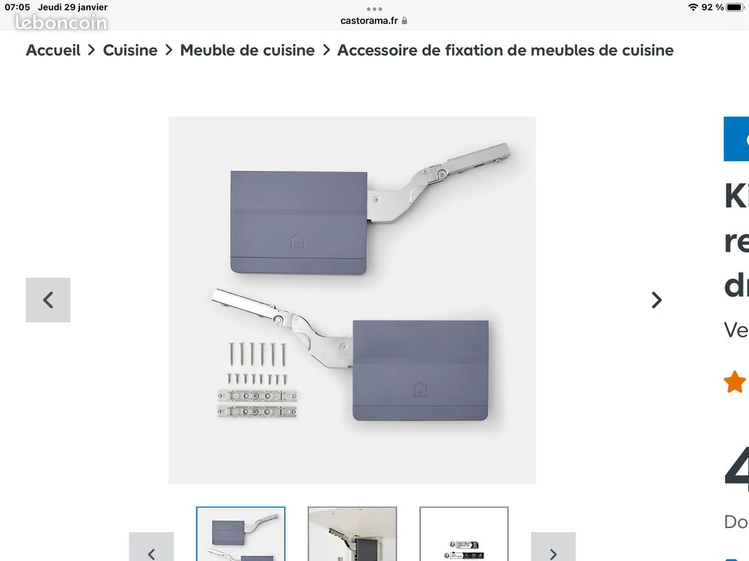 Kit de porte relevage fermeture en douceur 2 pièces (image 3)