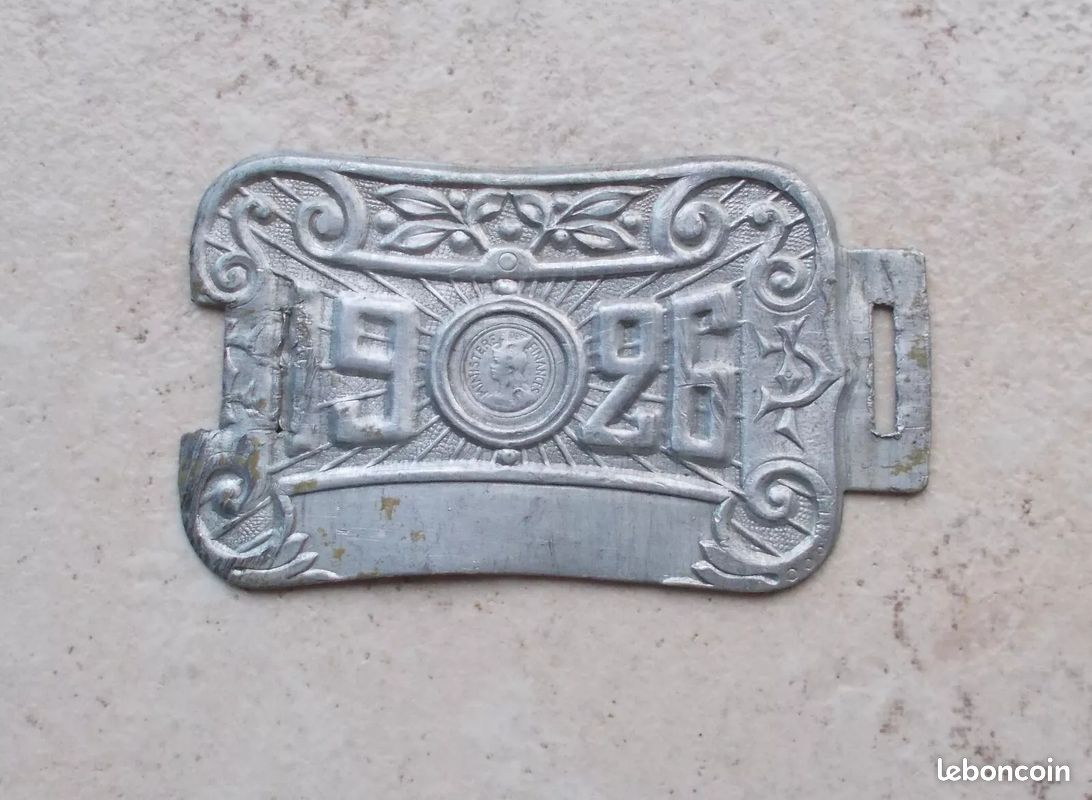 Ancienne Plaque Fiscale De Vélo – France 1928 – Taxe Vélocipède – Collection Cyclisme