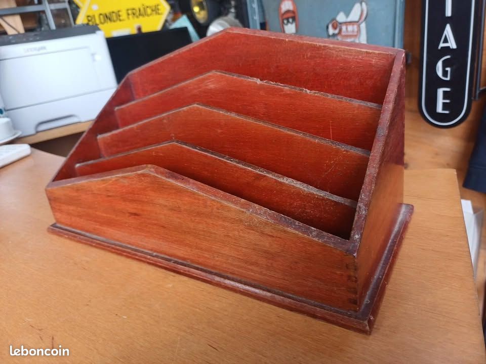 Trieur à courrier vintage en bois (image 3)