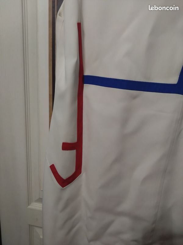Robe Versace T44 IT 40 FR courte été blanc rouge bleu chic (image 2)