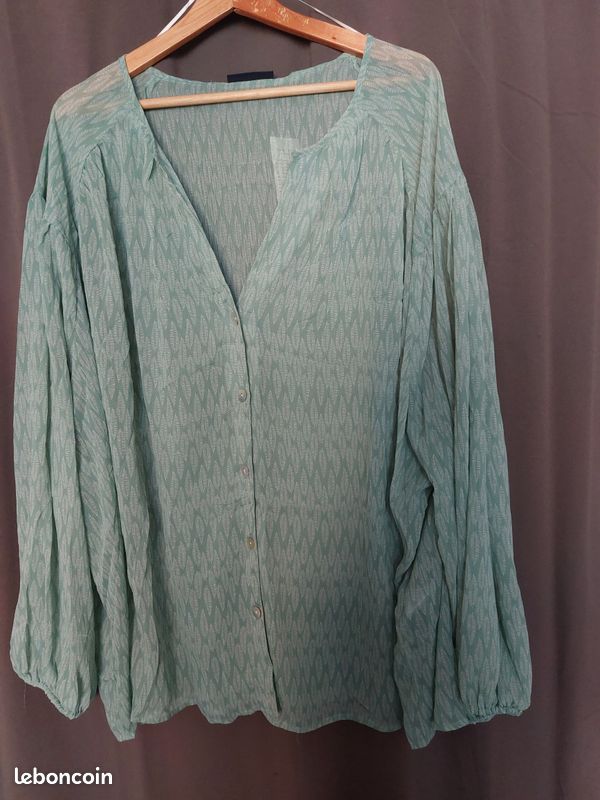 Blouse transparente verte (image 2)