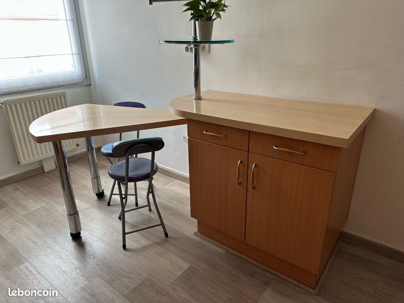 Vintage : Ensemble meuble + table amovible + colonne et chaises / Idéal pour petite cuisine (image 13)
