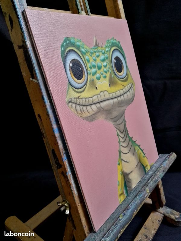 Peinture, caricature animaliere, huile sur toile format 24/30 cm (image 3)