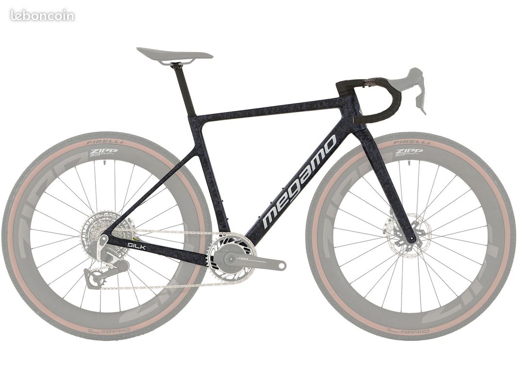 Vélo de gravel carbone Megamo Silk 03 (SLR) jade black - 12v GRX Di2 RX827 2026 Couleur - Noir et v (image 3)