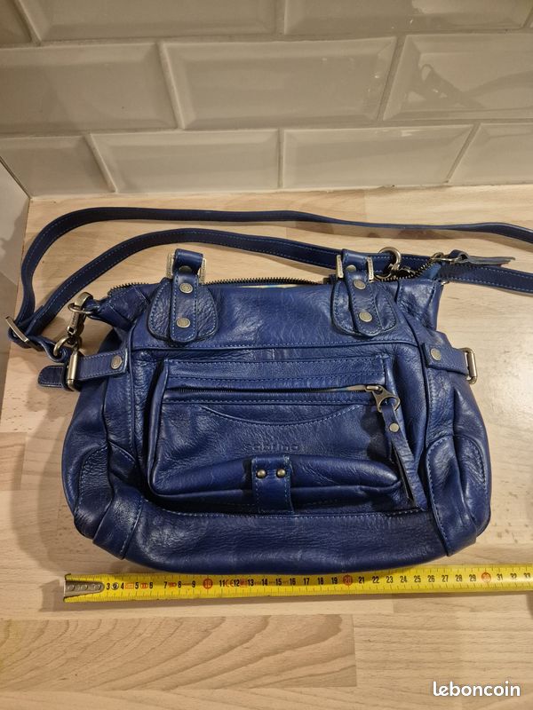 Sac Bandoulière SABRINA En Daim Vintage - Authentique, Couleur Daim Naturel - Occasion