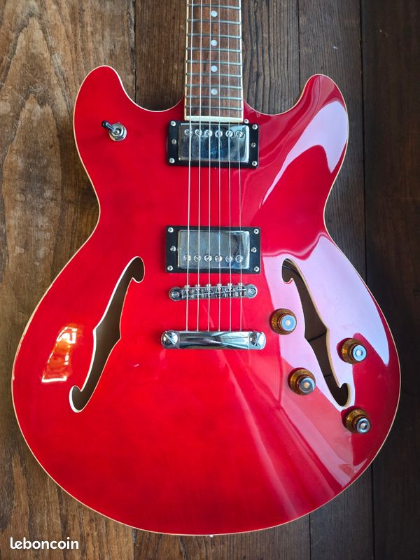 [VDS/ECH] 🎸 Guitare électrique Harley Benton Vintage Series HB-35 Cherry – Demi-caisse type ES335 (image 3)