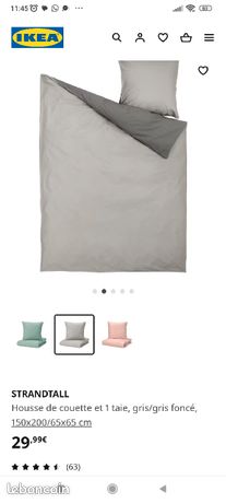 IKEA TRADKRASSULA Housse de couette/couette simple et taie d'oreiller blanc/vert *marque Ikea* | eBay