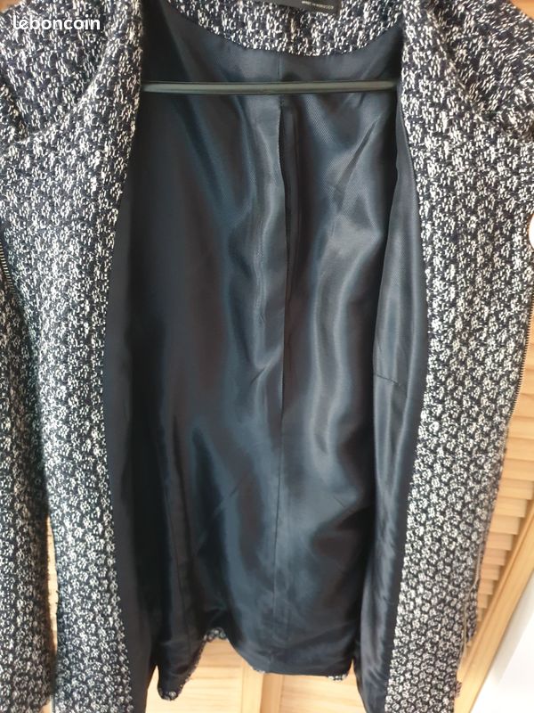 Veste femme bleu marine/blanc (image 3)