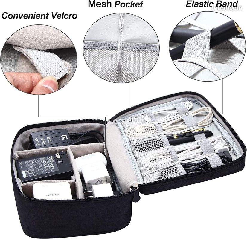 JETech Organisateur Accessoires de Voyage Coque, Sac Gadget Pochette Électronique Portable pour