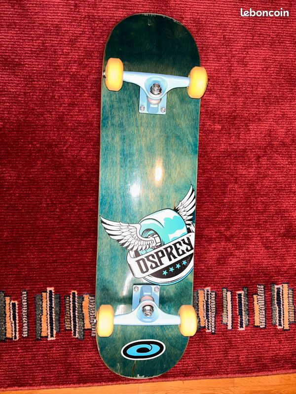 Skate Débutant Double Kick 79cm Osprey 79cm - 7 Plis érable Pour Débutants, 6 Designs Skateboard Complet Skate Débutant Double Kick 79cm Osprey 79cm - 7 Plis érable Pour Débutants, 6 Designs Skateboard Complet