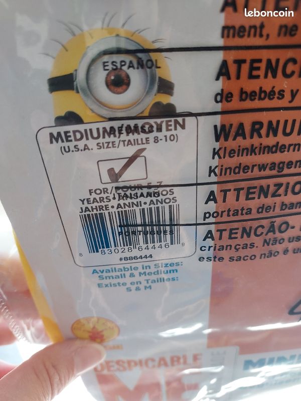 Déguisement minion 5-7 ans (image 2)
