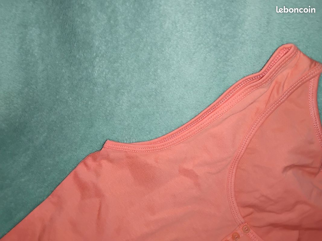 Débardeur orange col henley (image 4)