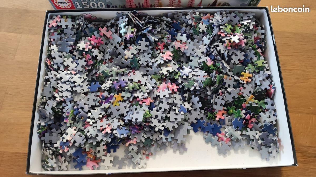 Puzzle 1500 pièces paysage montagneux et étang - complet (image 3)