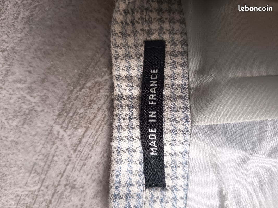 Blazer à carreaux tons gris en laine vintage taille 38 (image 6)