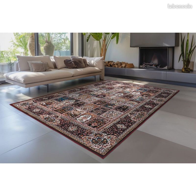 Tapis ethnique oriental rouge lavable en machine Pela Rouge 200x290 (image 2)
