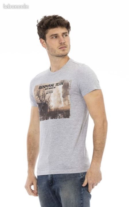 Trussardi Action T-shirts Gris Homme 2AT03D_13Grey (image 3)