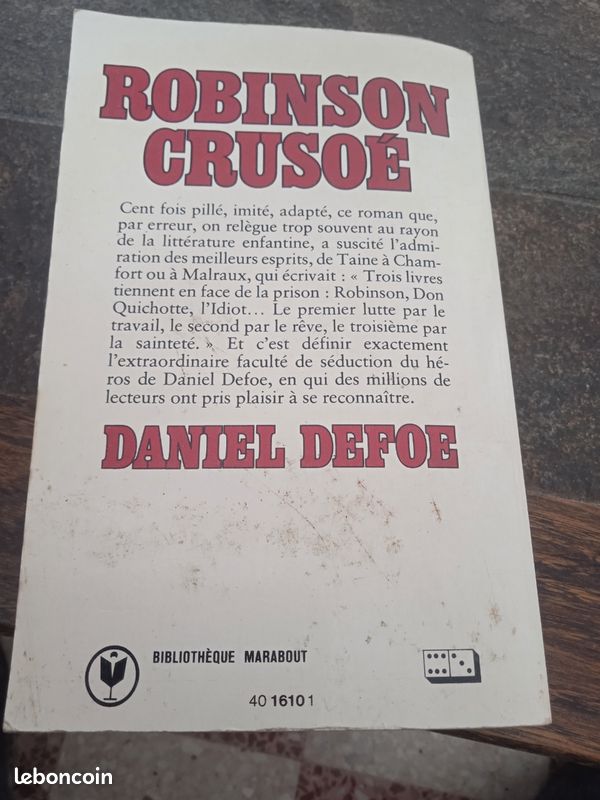 ROBINSON CRUSOÉ, format poche, de DANIEL DEFOE (image 2)