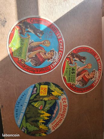 ANCIEN ETIQUETTE BOITE Fromage, Camembert Normandie, Reaux Lessay Vache Laitiere EUR 2,50