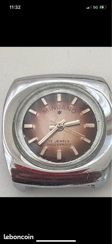 Montre ancienne Minuano 17 jewels mécanique (image 7)