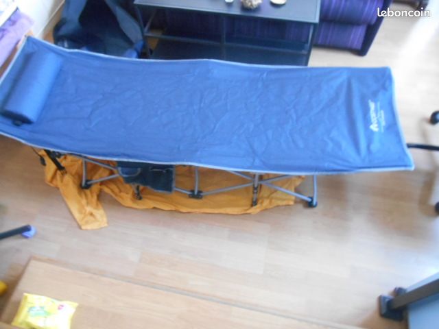 Lit de camp pliable alu et toile neuf 190x60 cm - Ameublement Lit de camp pliable alu et toile neuf 190x60 cm - Ameublement