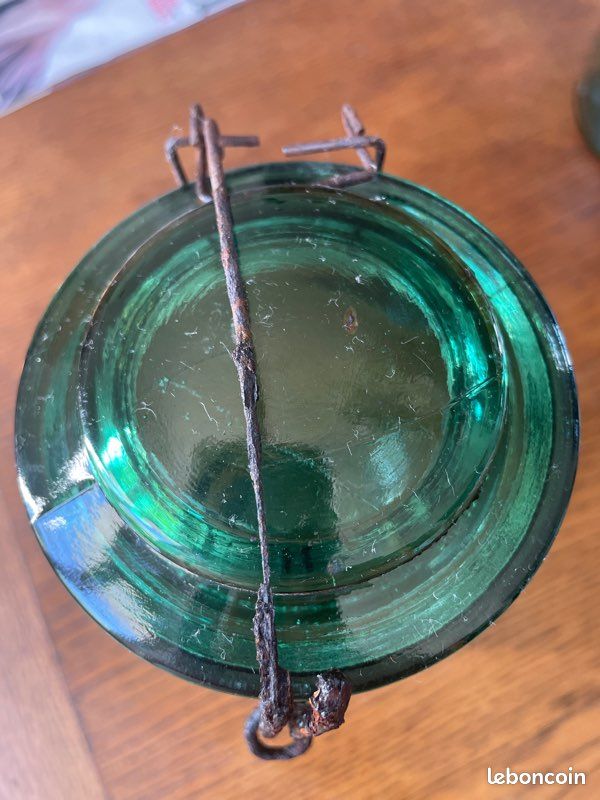 Bocal La Lorraine ancien 1 litre Vert Verre - Vendu