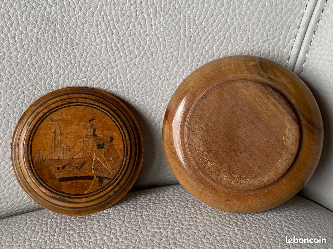 BOÎTE RONDE PILULIER Ancien Palissandre façon Marqueterie Trèfle à 4 Feuilles EUR 35,00 - FR BOÎTE RONDE PILULIER Ancien Palissandre façon Marqueterie Trèfle à 4 Feuilles EUR 35,00 - FR