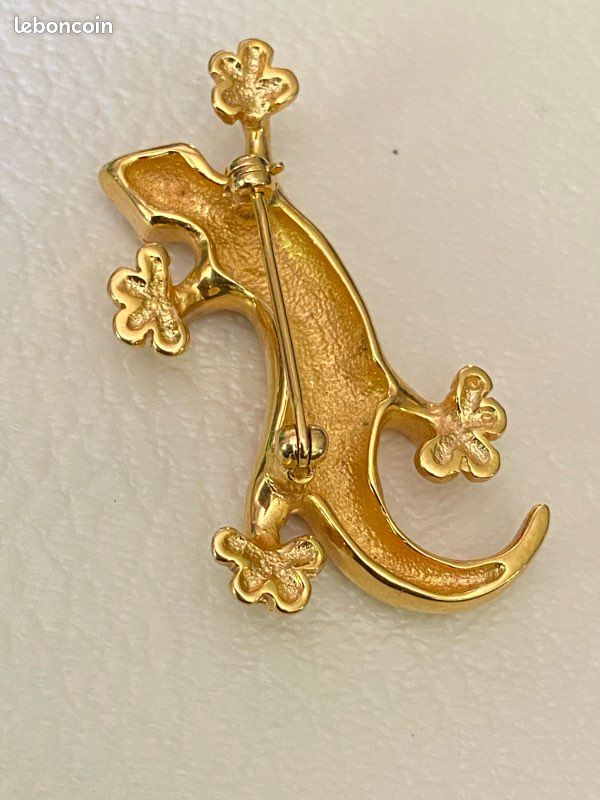 Broche Antique Argent 835 – Motif Lézard, Bijou Vintage élégant